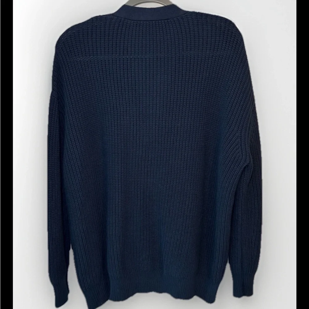 JENNI KAYNE Cotton Cocoon Cardigan - navy L